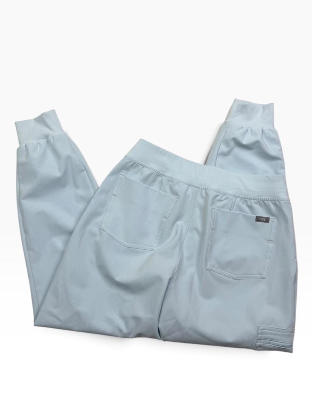 FIGS Zamora Jogger Scrub Pants Open Skies Blue Neon Drawstring S/P 1000208 - Picture 4 of 9